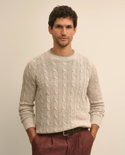 Linen Cable Knit Sweater, image 2