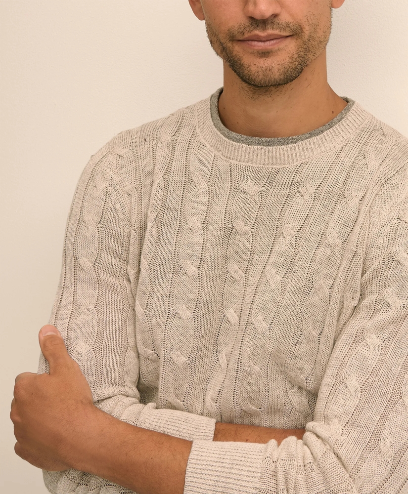Linen Cable Knit Sweater, image 3