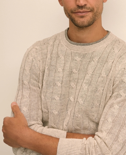 Linen Cable Knit Sweater, image 3