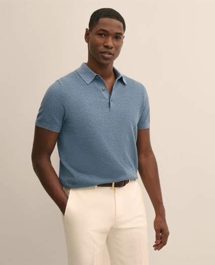 Supima&reg; Cotton Pique Polo Sweater, image 1