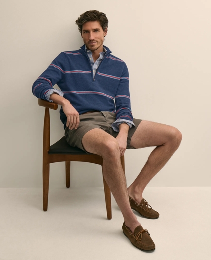 Supima&reg; Cotton Pique Striped Quarter-Zip Sweater, image 2