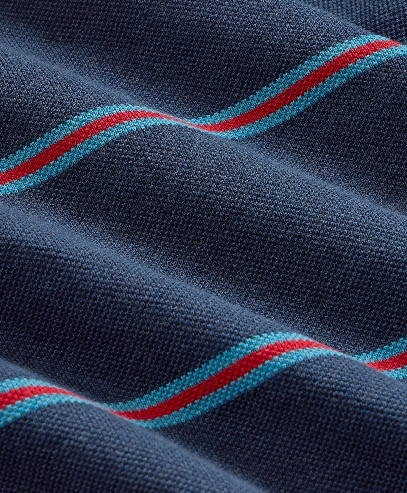 Supima&reg; Cotton Pique Striped Quarter-Zip Sweater, image 7