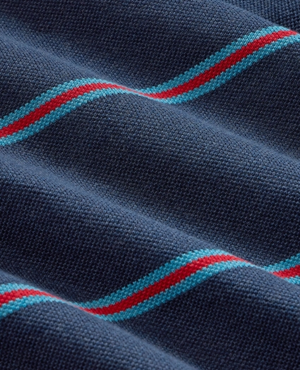 Supima&reg; Cotton Pique Striped Quarter-Zip Sweater, image 7