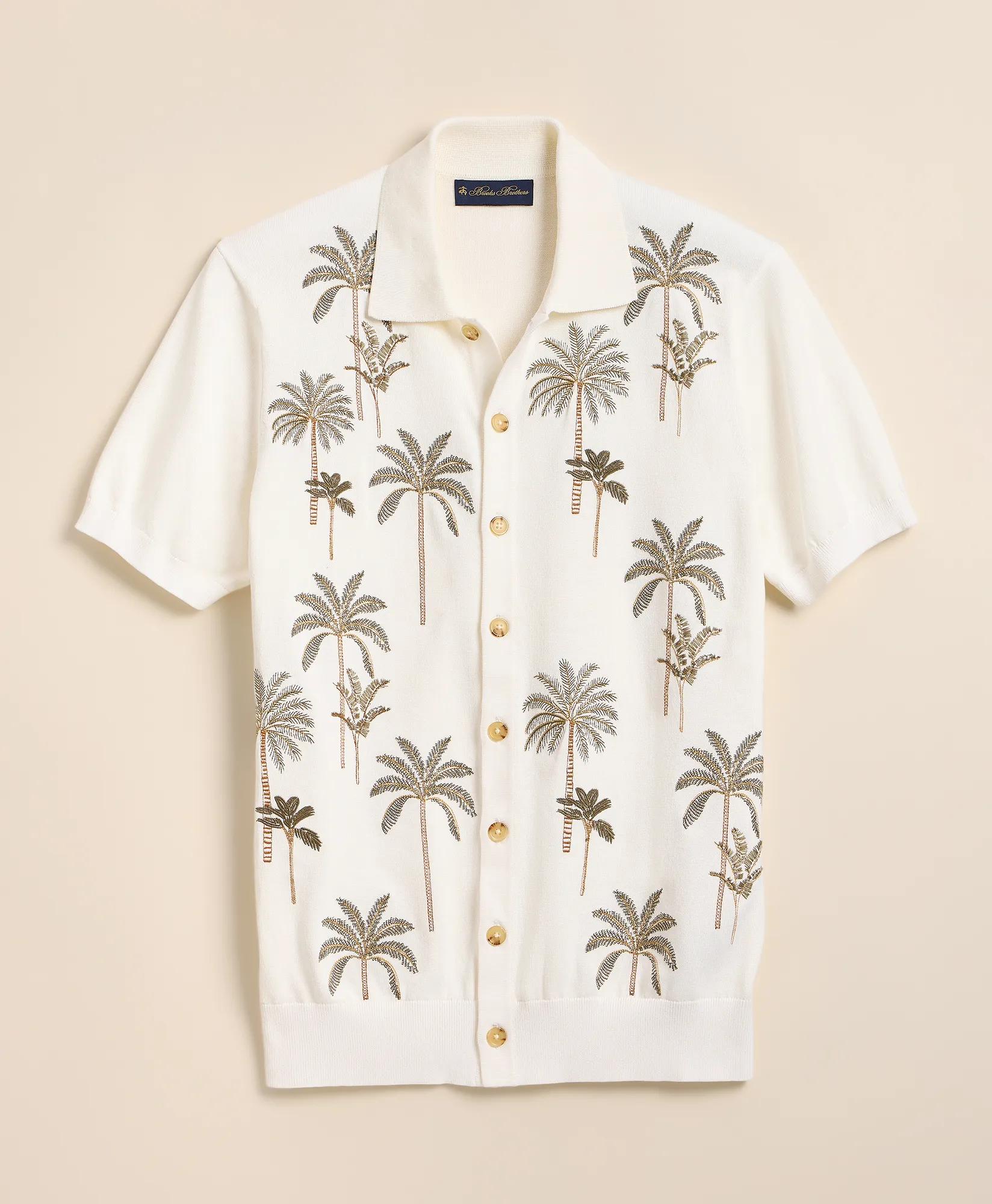 Supima&reg; Cotton Palm Polo Cardigan, image 1