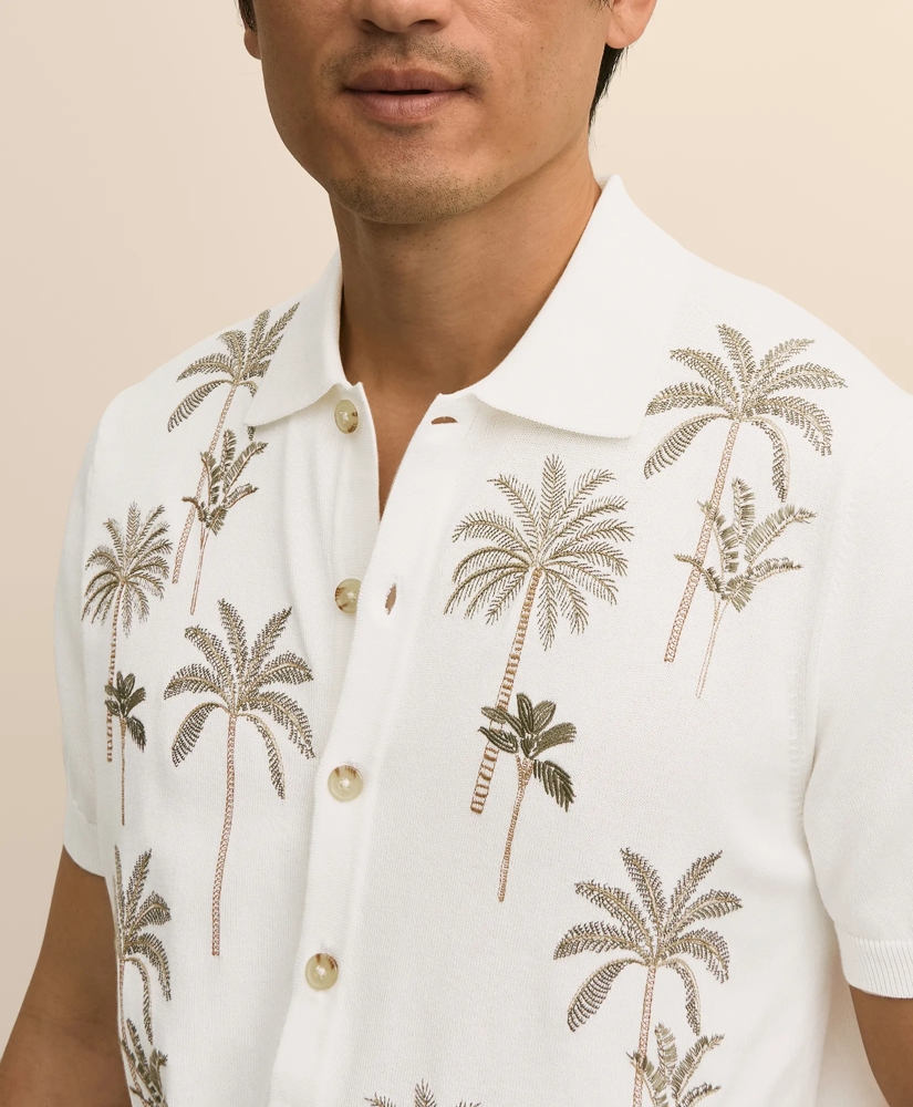 Supima&reg; Cotton Palm Polo Cardigan, image 2