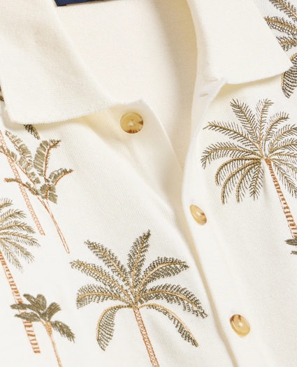 Supima&reg; Cotton Palm Polo Cardigan, image 2