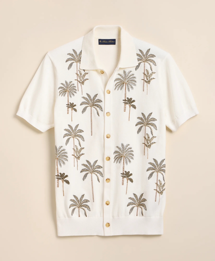 Supima&reg; Cotton Palm Polo Cardigan, image 4