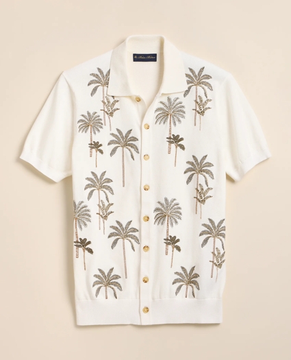 Supima&reg; Cotton Palm Polo Cardigan, image 4