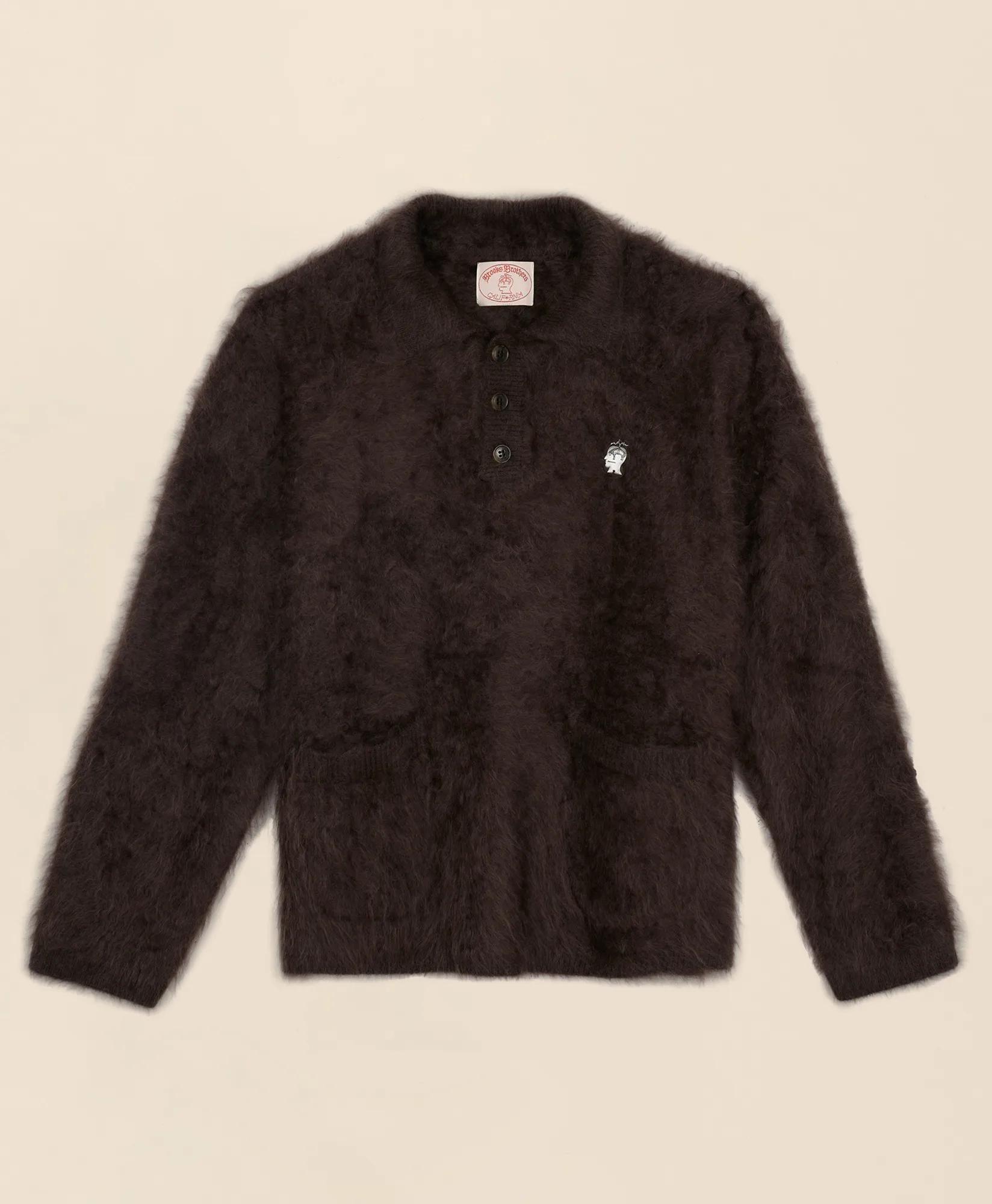 Brooks Brothers x Brain Dead Brushed Cashmere Embroidered Emblem Polo Sweater, image 1