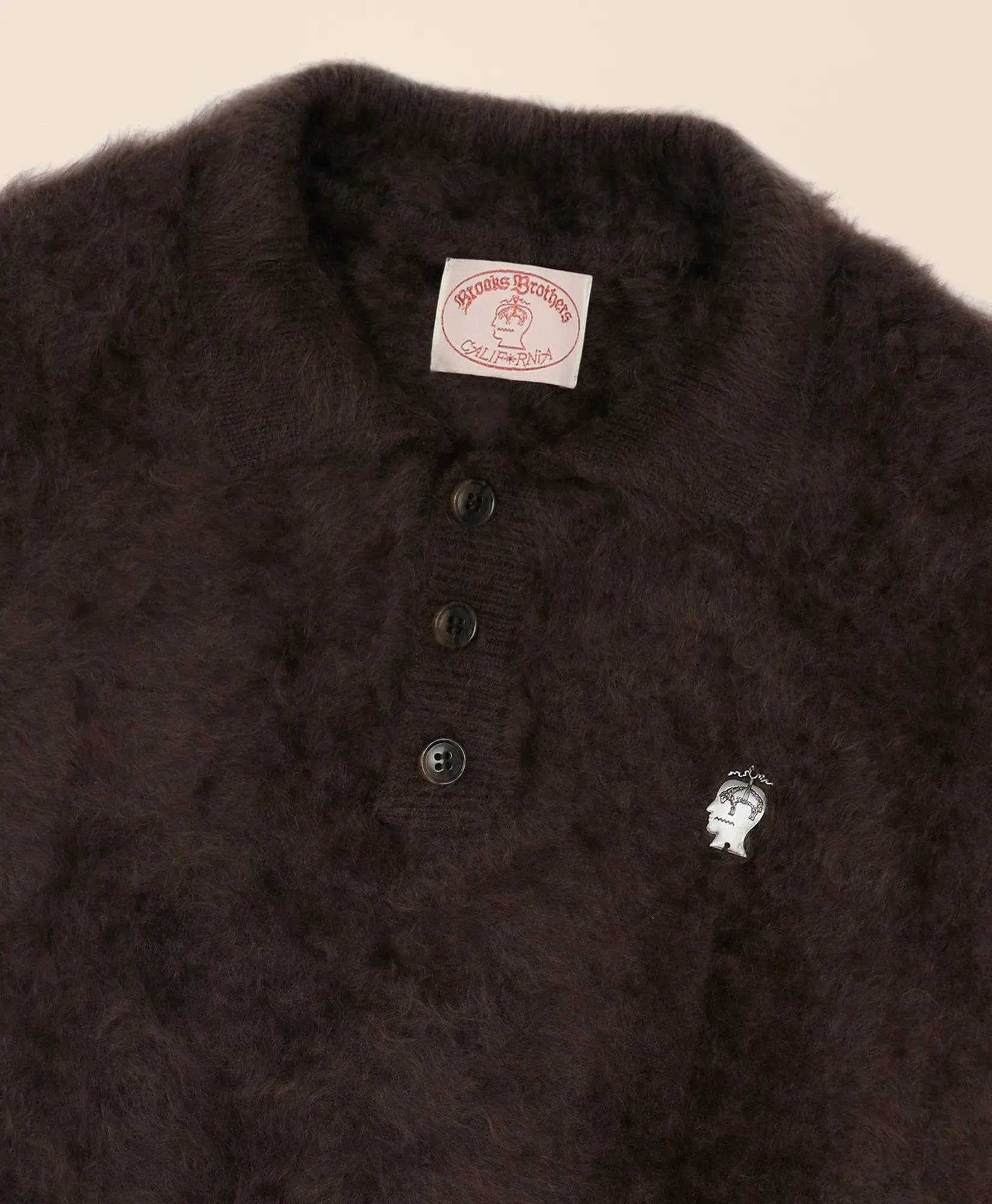 Brooks Brothers x Brain Dead Brushed Cashmere Embroidered Emblem Polo Sweater, image 2