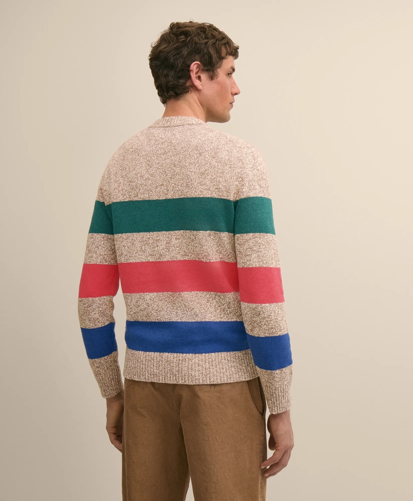 Cotton Rugby Stripe Marled Henley Sweater, image 3