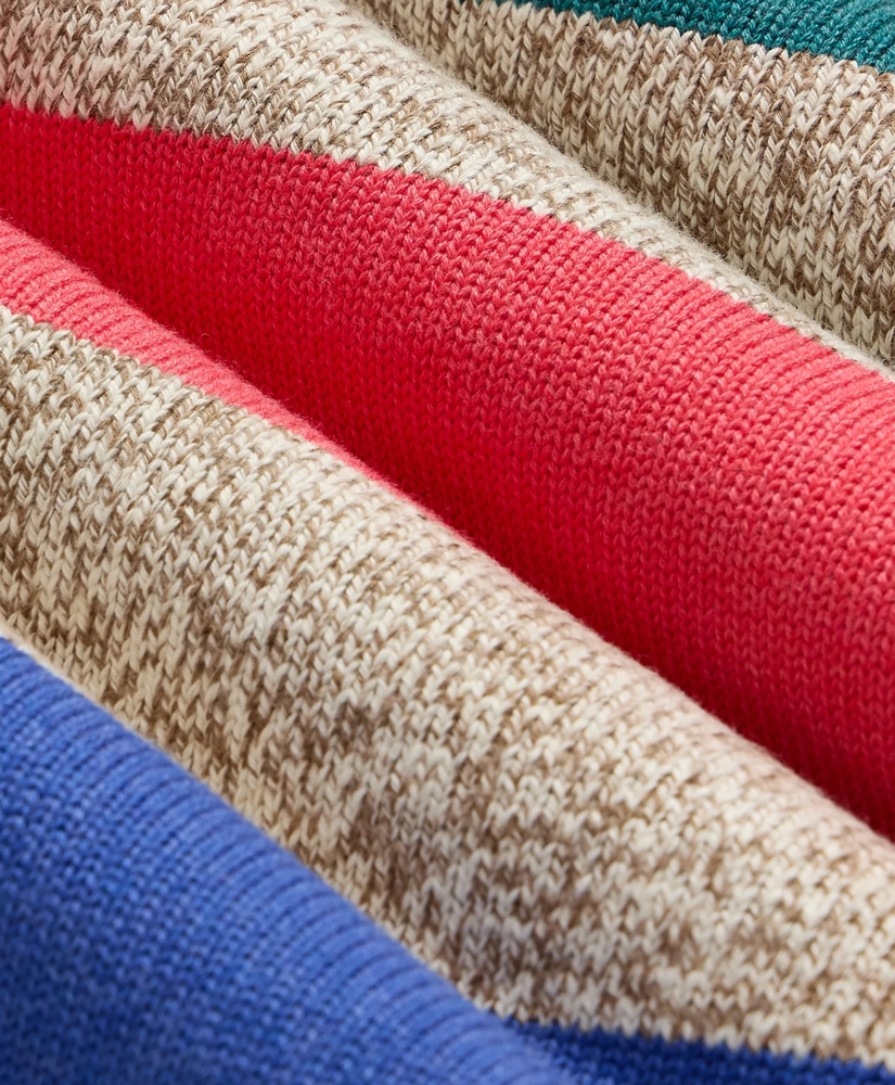 Cotton Rugby Stripe Marled Henley Sweater, image 7