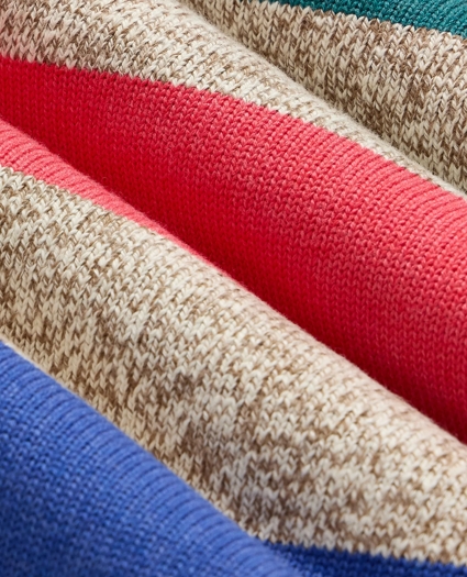 Cotton Rugby Stripe Marled Henley Sweater, image 7