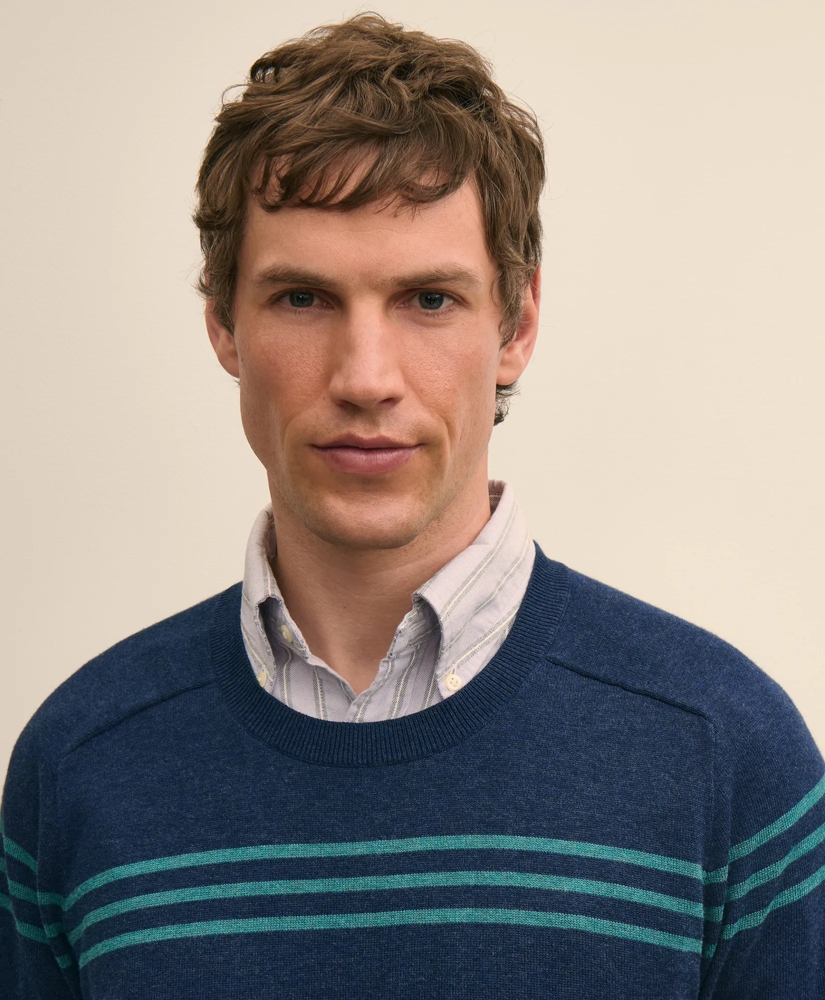 Supima&reg; Cotton Heathered Stripe Sweater, image 2