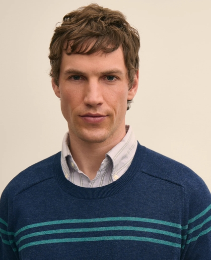 Supima&reg; Cotton Heathered Stripe Sweater, image 2
