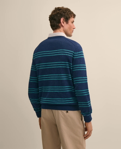 Supima&reg; Cotton Heathered Stripe Sweater, image 3
