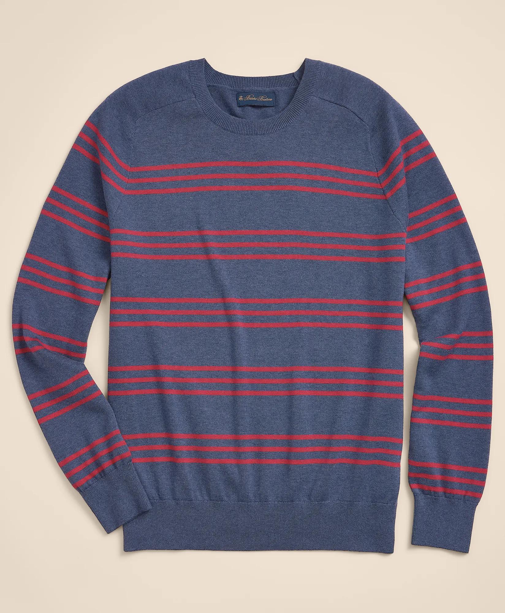 Supima&reg; Cotton Heathered Stripe Sweater, image 1