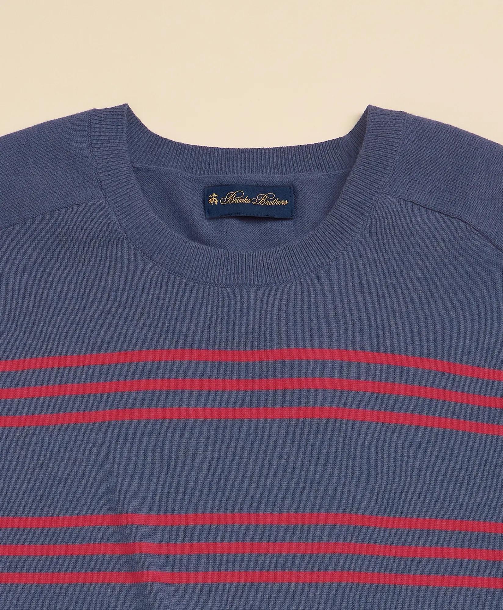 Supima&reg; Cotton Heathered Stripe Sweater, image 2
