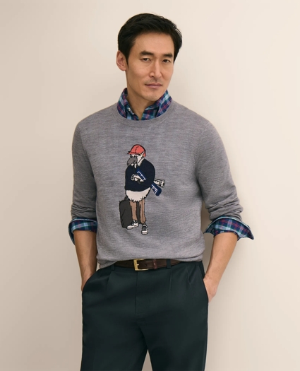 Merino Wool Henry Intarsia Sweater, image 1