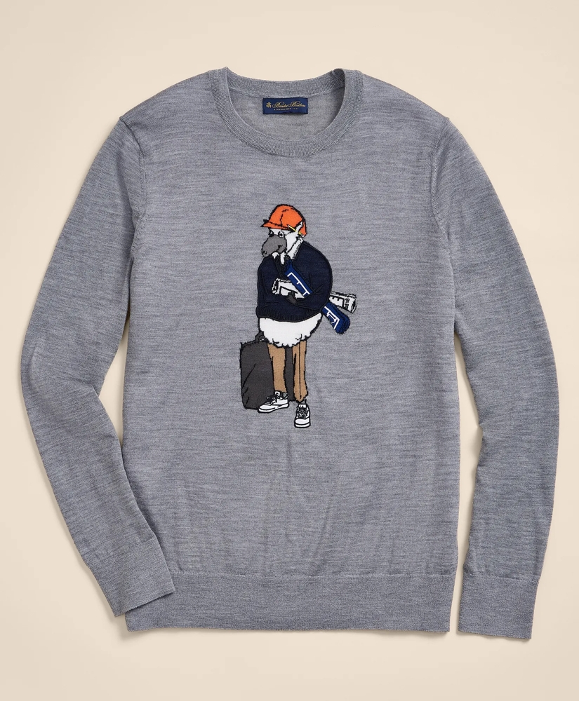 Merino Wool Henry Intarsia Sweater, image 4
