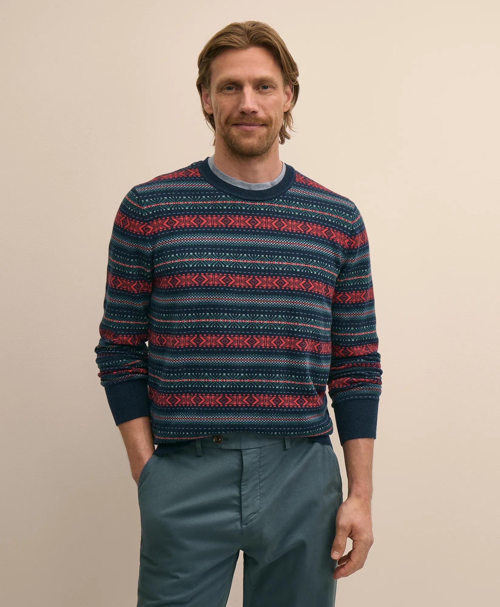 Supima&reg; Cotton Fair Isle Sweater, image 1