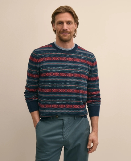 Supima&reg; Cotton Fair Isle Sweater, image 1