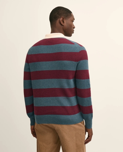 Supima&reg; Cotton Waffle-Stitch Rugby Sweater, image 3