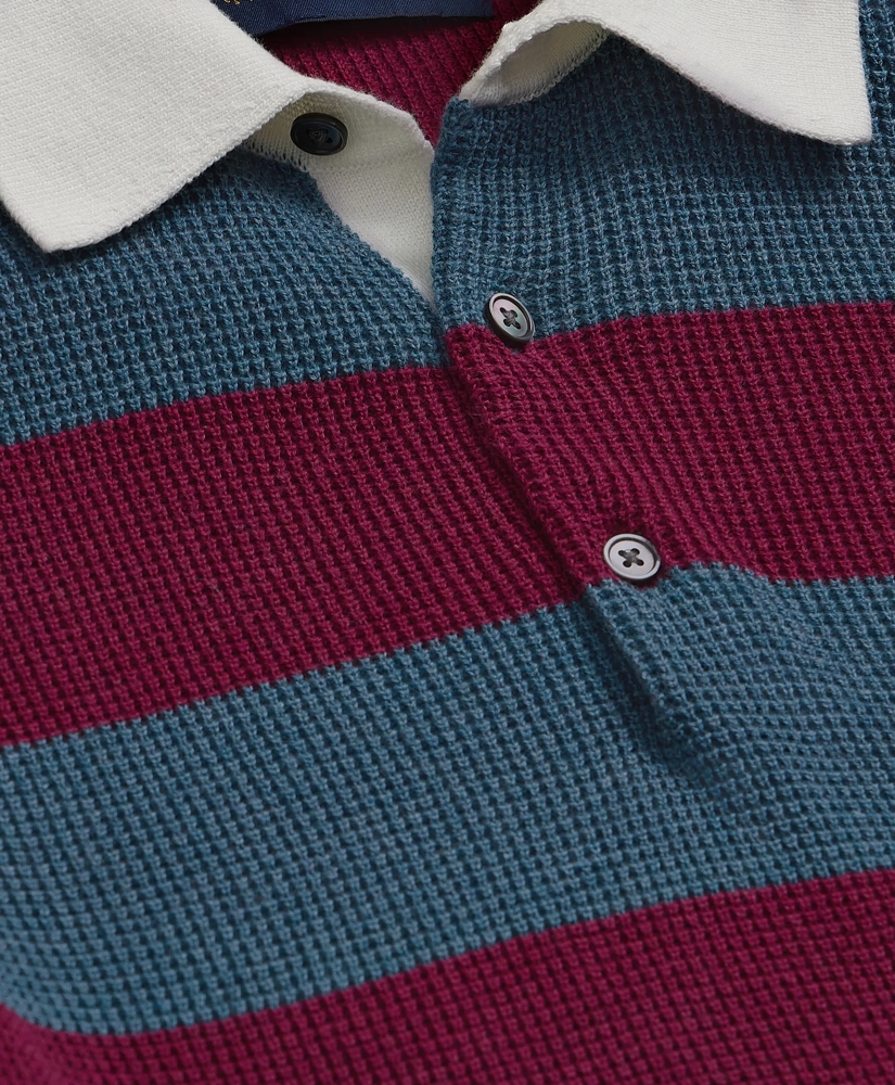 Supima&reg; Cotton Waffle-Stitch Rugby Sweater, image 5