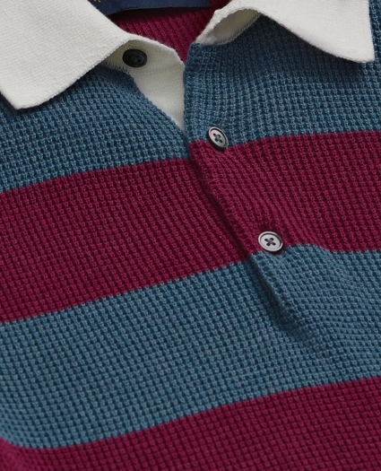 Supima&reg; Cotton Waffle-Stitch Rugby Sweater, image 5