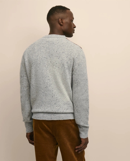 Merino Wool Shoulder-Patch Henley Sweater, image 4