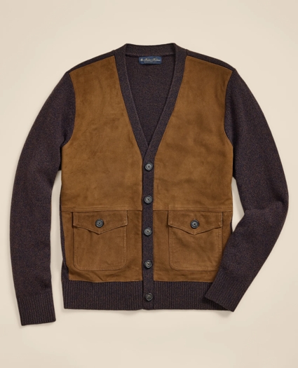 Marled Wool-Cashmere Suede Cardigan, image 1