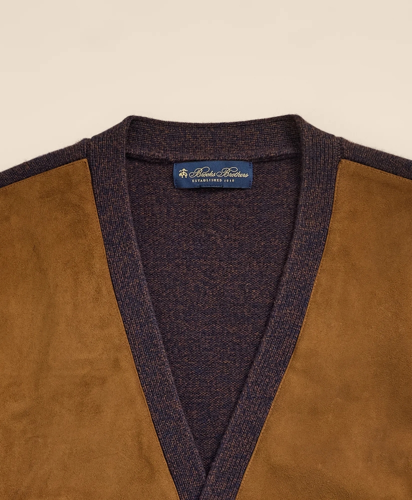 Marled Wool-Cashmere Suede Cardigan, image 2