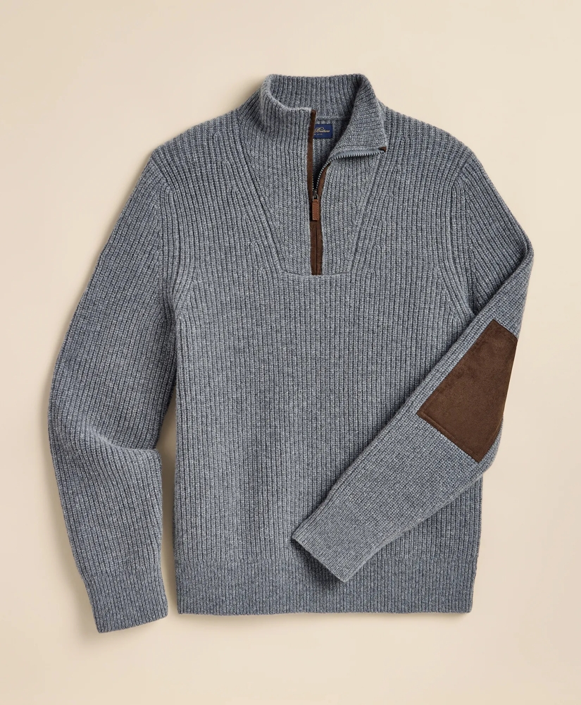Wool Quarter-Zip Military Sweater, image 2