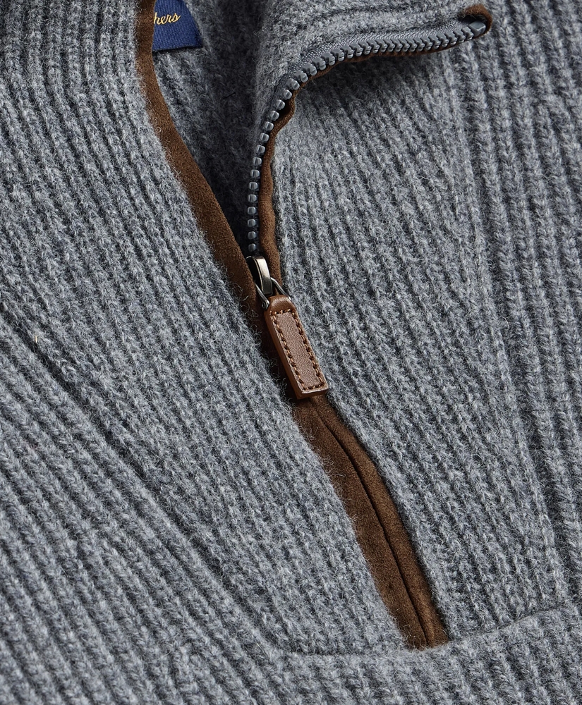 Wool Quarter-Zip Military Sweater, image 6