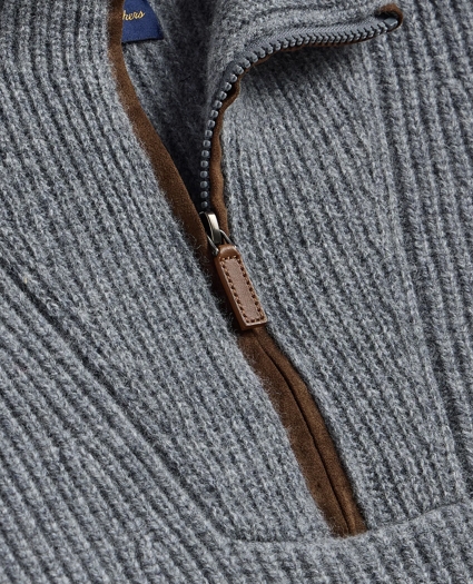 Wool Quarter-Zip Military Sweater, image 6