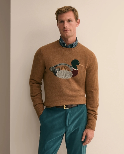 Merino Wool Mallard Intarsia Sweater, image 1