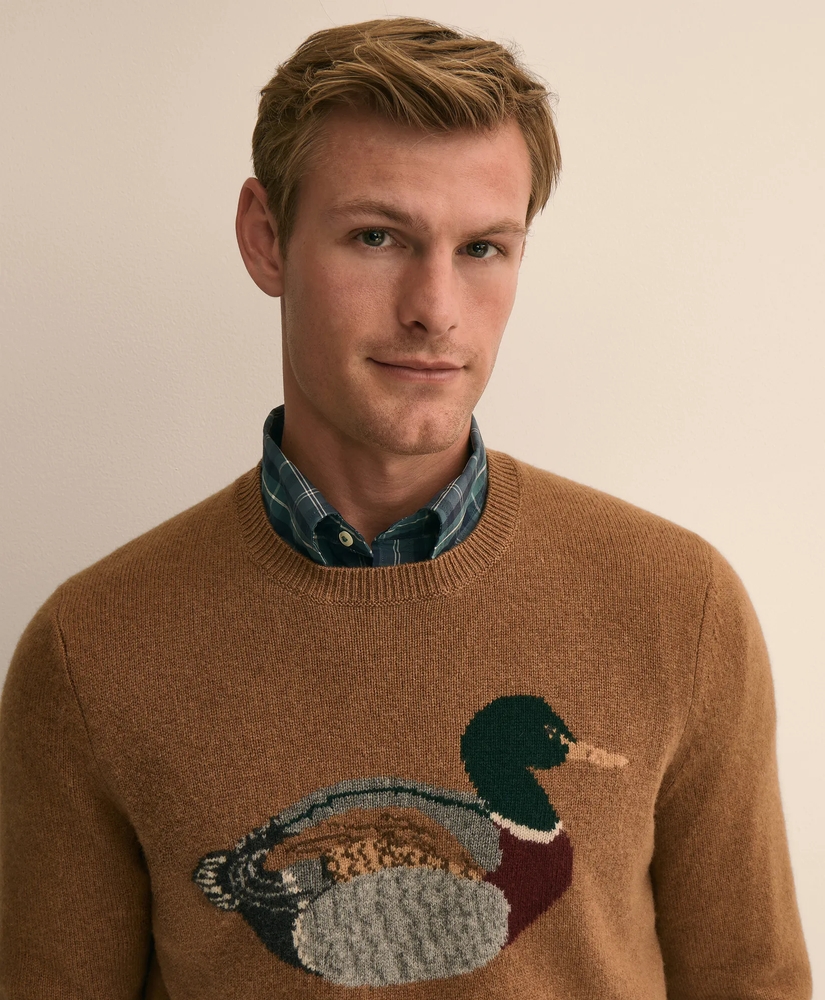 Merino Wool Mallard Intarsia Sweater, image 3