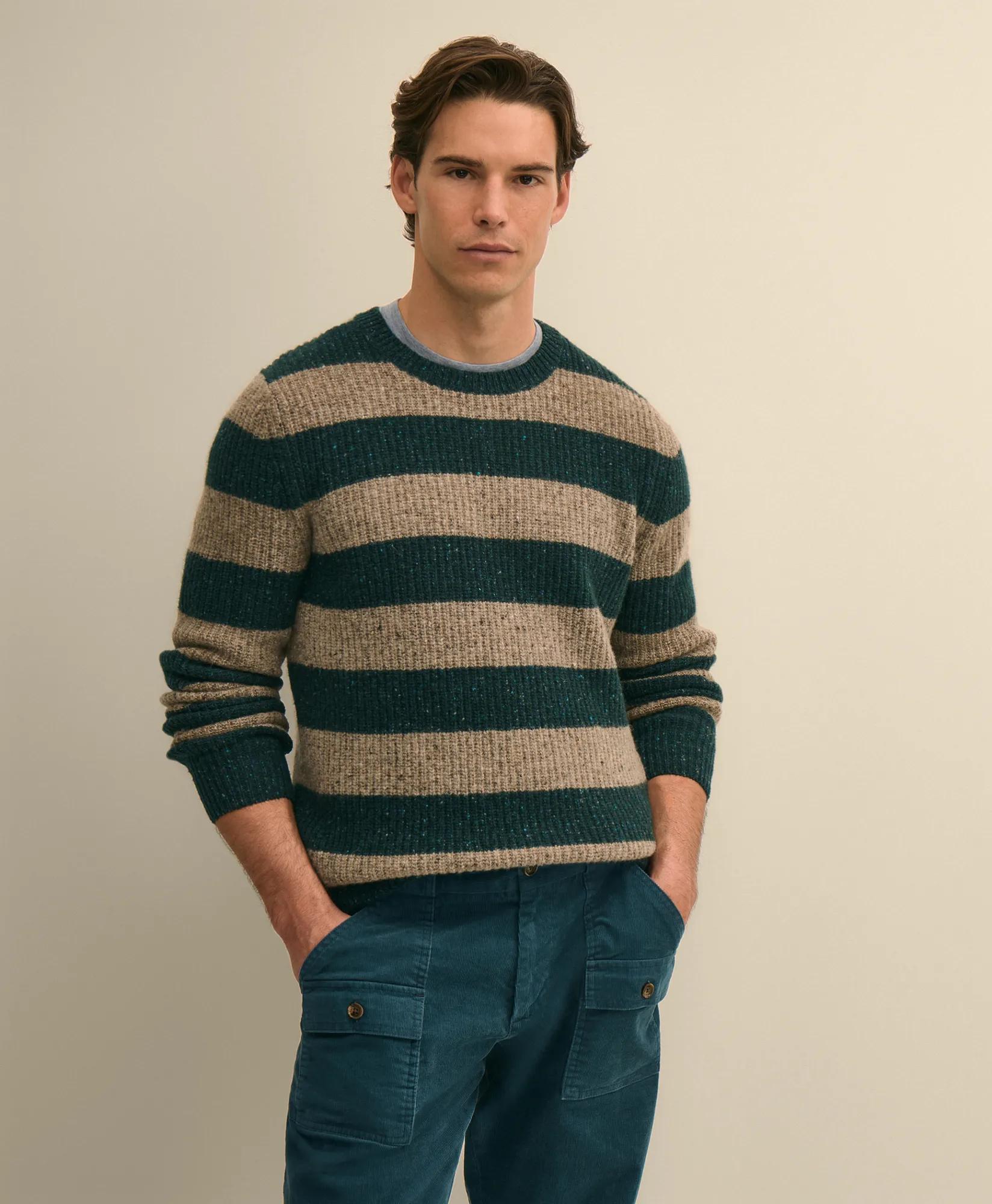 Merino Wool English Rib Crewneck Sweater, image 1