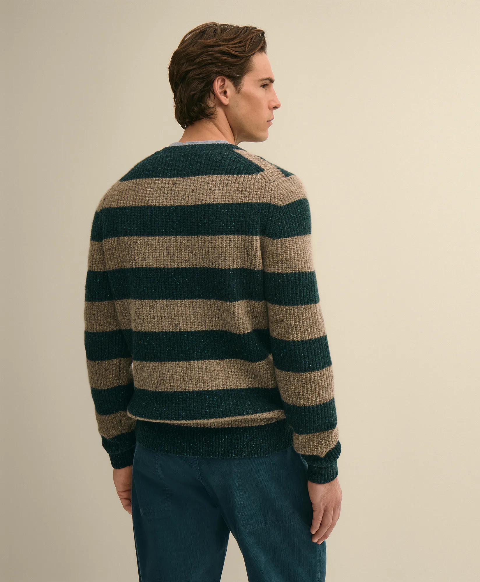 Merino Wool English Rib Crewneck Sweater, image 2