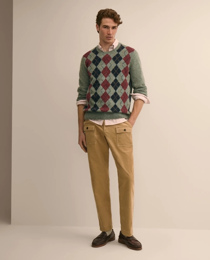 Archive Shetland Wool Argyle Sweater, image 2