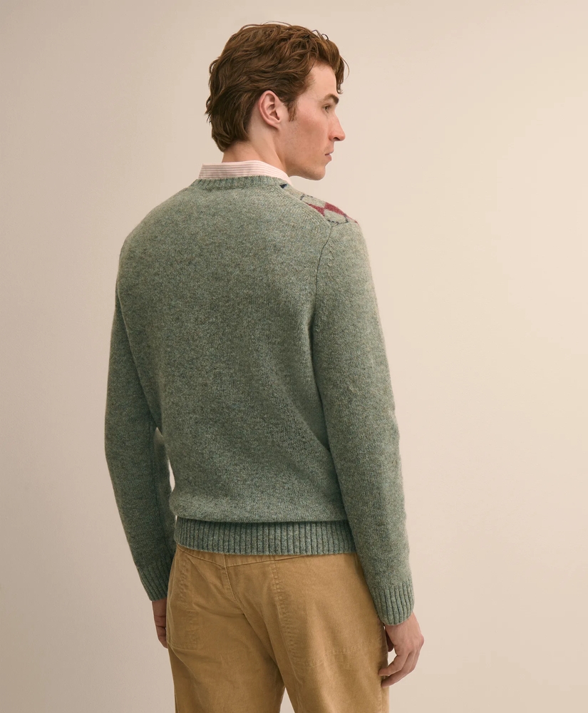 Archive Shetland Wool Argyle Sweater, image 4
