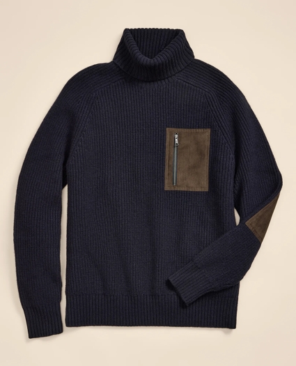 Lambswool Military Turtleneck Sweater, image 2