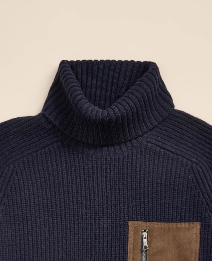 Lambswool Military Turtleneck Sweater, image 5