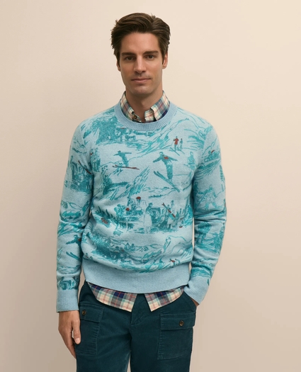 Merino Wool Ski-Motif Sweater, image 1