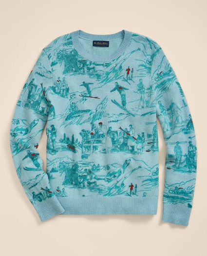 Merino Wool Ski-Motif Sweater, image 2