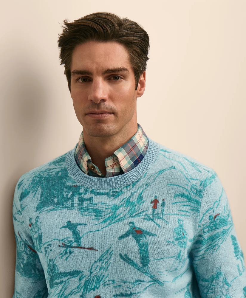 Merino Wool Ski-Motif Sweater, image 3