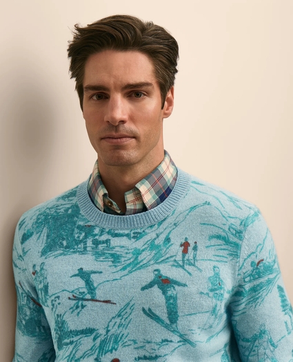 Merino Wool Ski-Motif Sweater, image 3