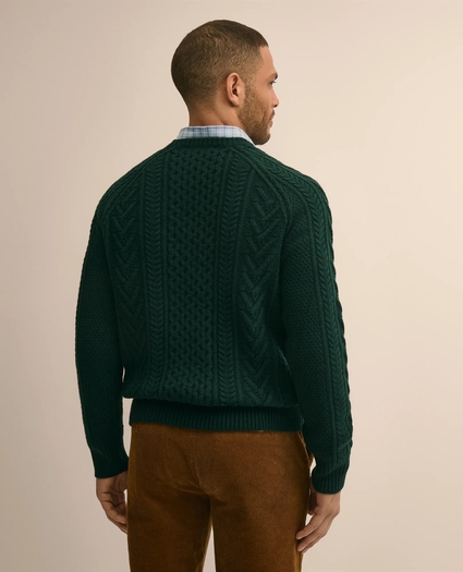 Merino Wool Aran Knit Sweater, image 3