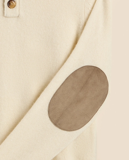 Cashmere Button Mock-Neck Elbow Patch Sweater, image 7