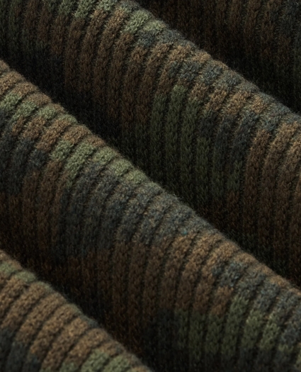 Merino Wool Camouflage Henley Elbow-Patch Sweater, image 8